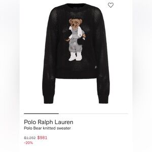 Polo by Ralph Lauren Black Sweater with Boxing Bear Design